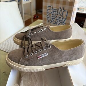 Superga women’s sand (taupe) Suede Low-Top Sneakers